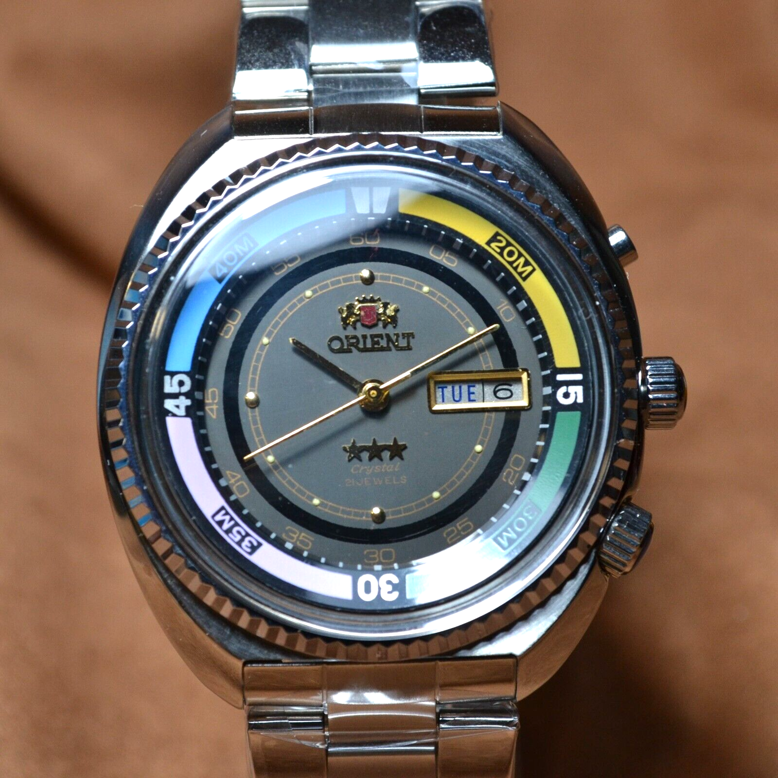 Watch Orient KING DIVER Automatic watch KD 21 JEWELS Original Japan Gray Dial