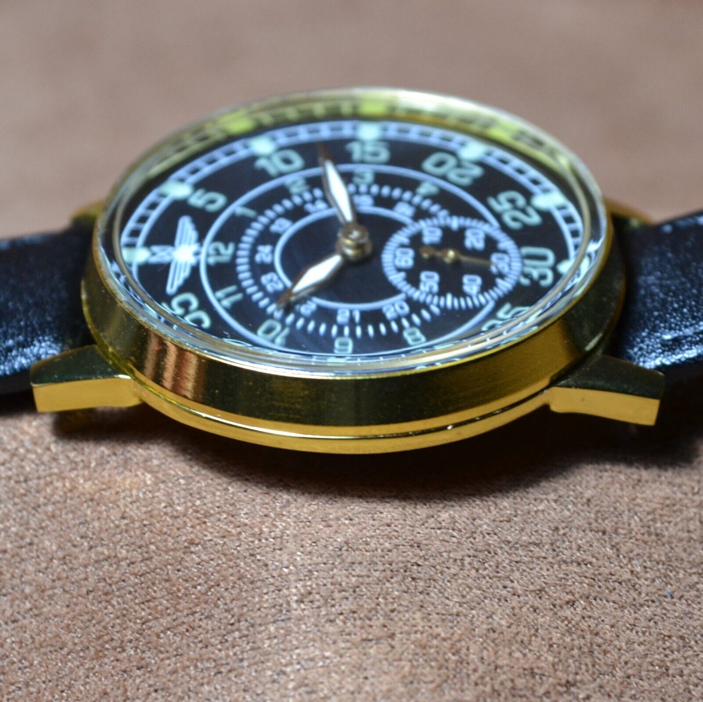 Wristwatch Pobeda Pilot Vintage ZIM Aviator Mens Soviet Military Wristwatch USSR