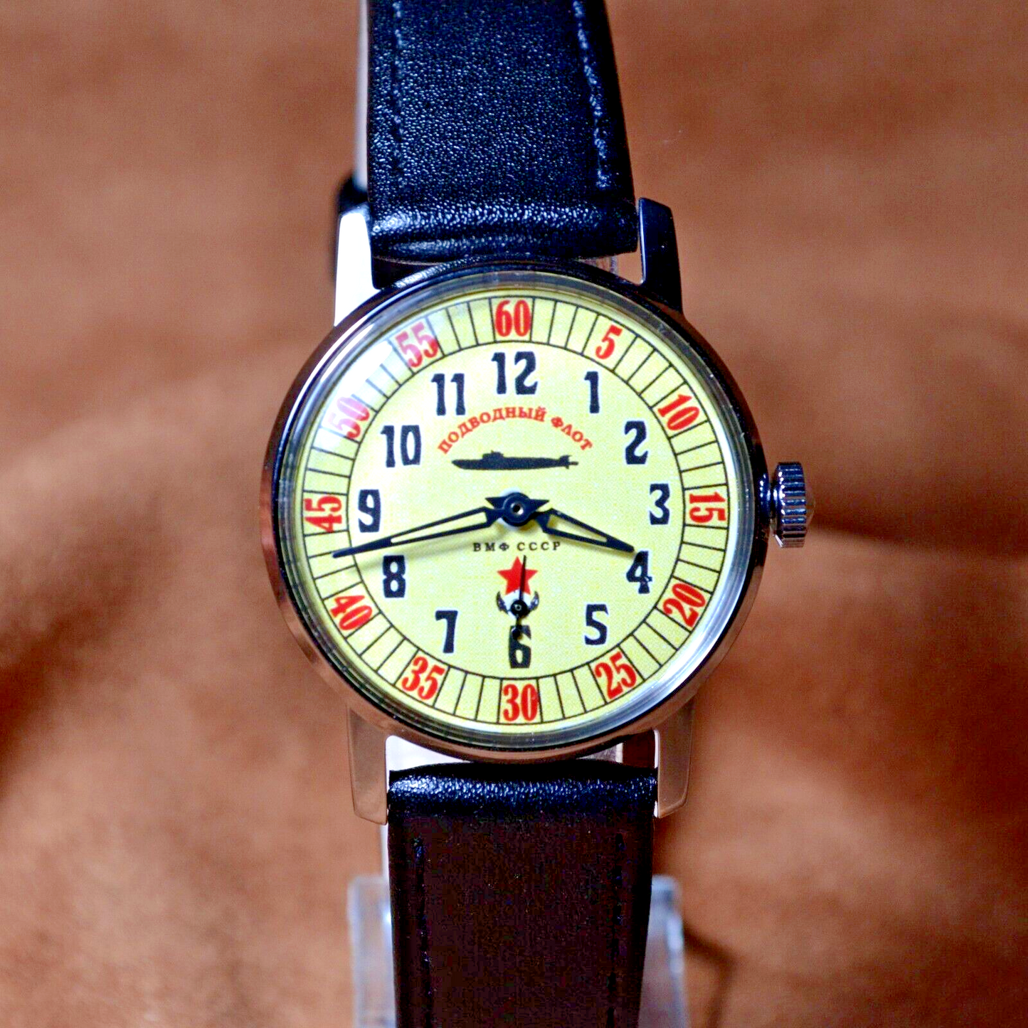 Soviet Wristwatch Pobeda Submarine Fleet Vintage Mens Military Wristwatch USSR