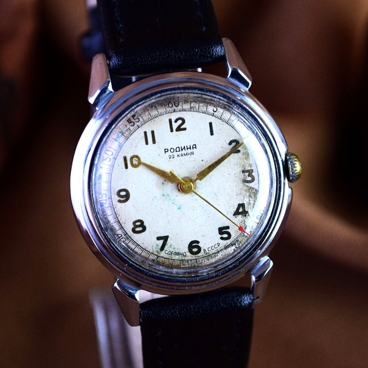 Soviet Automatic Watch Rodina Poljot 22 Jewels 1MChZ 1950s USSR Kirovskie Watch