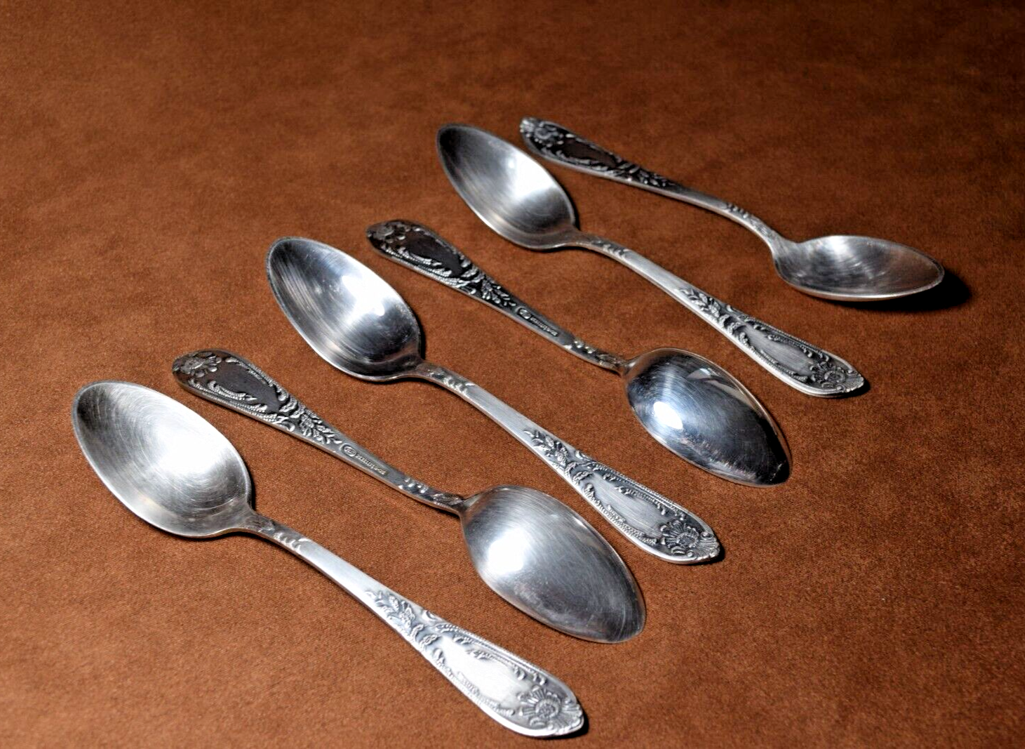 Vintage Soviet Set of 6 Tea Spoons Silver Plated Vintage Spoons Zish Vintage