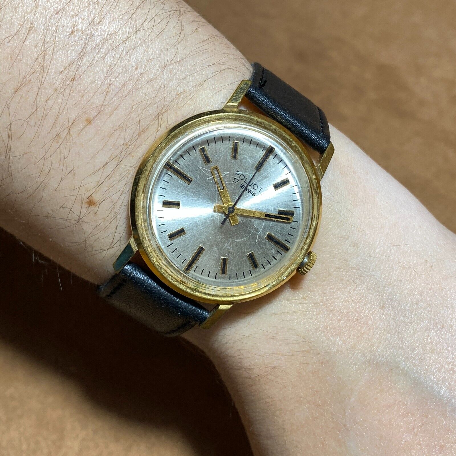 Vintage Luch Vimpel Cal. 2209 Vintage Ultra Slim Gold Soviet Watch 23 Jewels