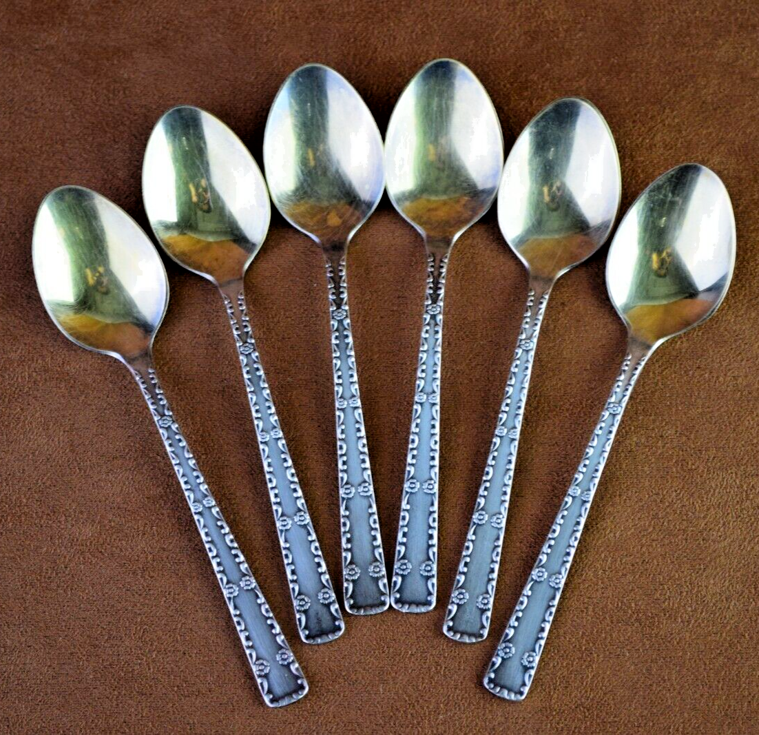 Vintage Coffee Spoons Silver Plated Melсhior Set of 6 Soviet Coffe Spoons
