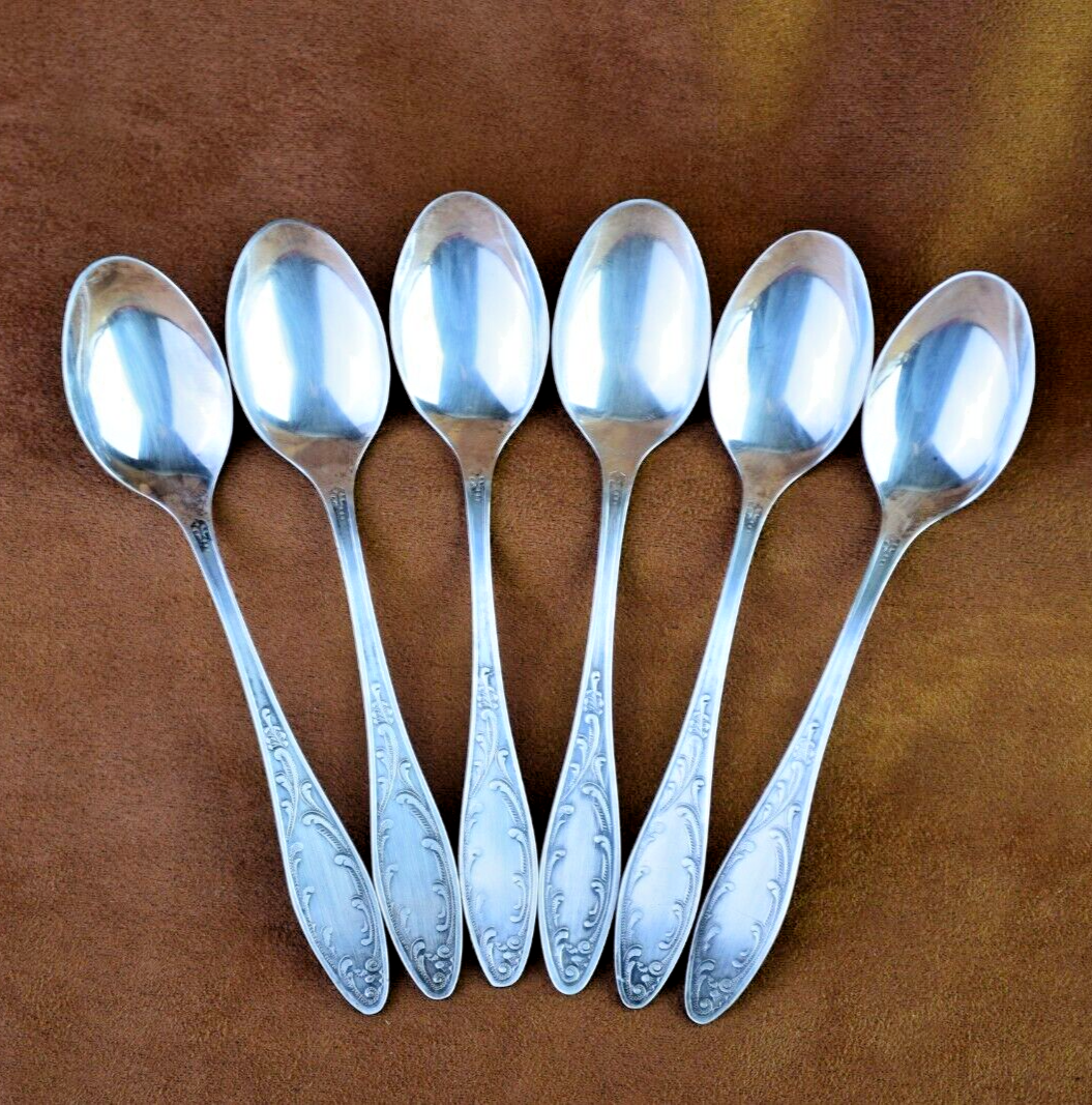 Vintage Soviet Set of 6 Tea Spoons Silver Plated Vintage Spoons Zish Vintage