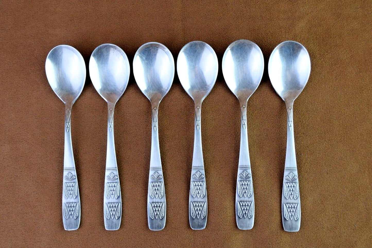 Vintage Soviet Set of 6 Tea Spoons Silver Plated Vintage Spoons Zish Vintage