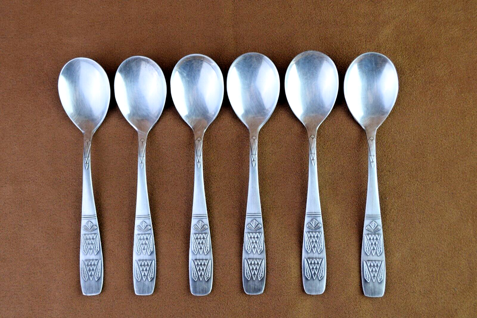 Vintage Soviet Set of 6 Tea Spoons Silver Plated Vintage Spoons Zish Vintage