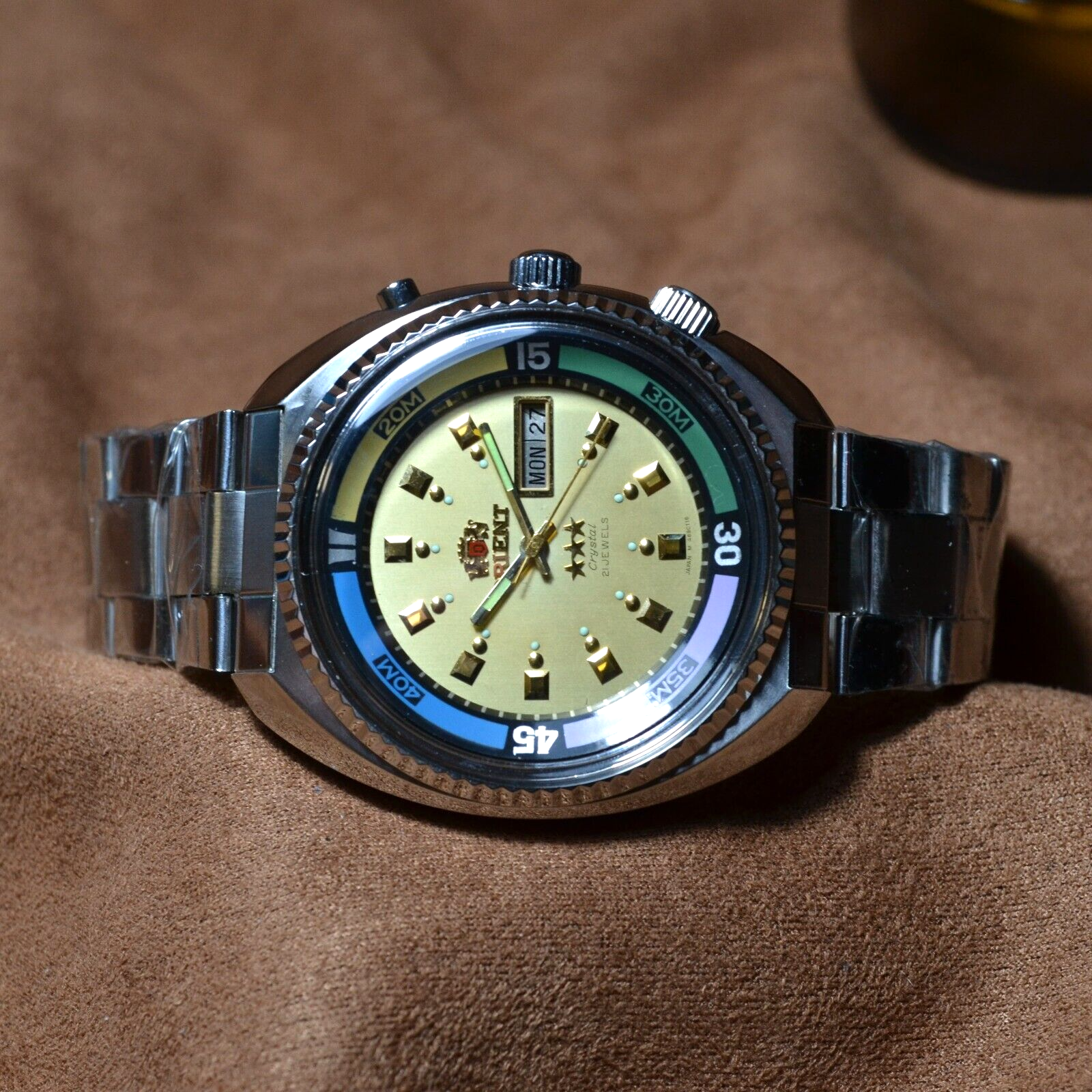 Watch Orient KING DIVER Automatic watch KD 21 JEWELS Original Japan Gold Dial