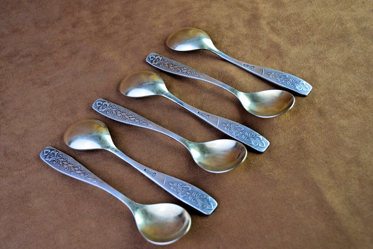 Vintage Soviet Set of 6 Tea Spoons Gold Plated Vintage Spoons Zish Vintage