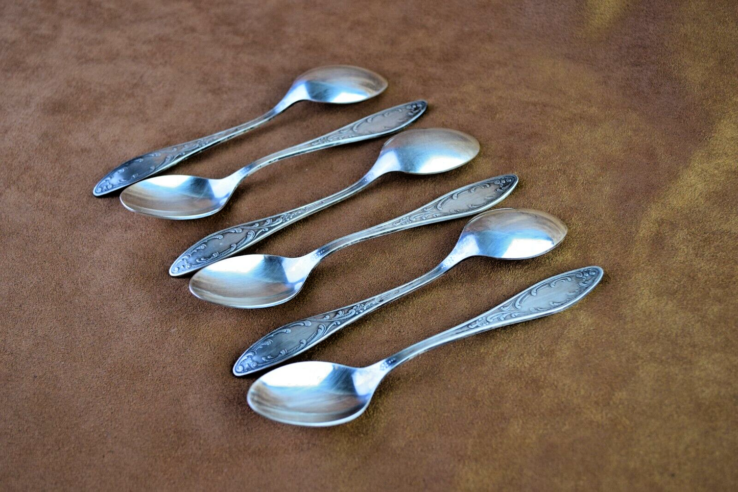 Vintage Soviet Set of 6 Tea Spoons Silver Plated Vintage Spoons Zish Vintage