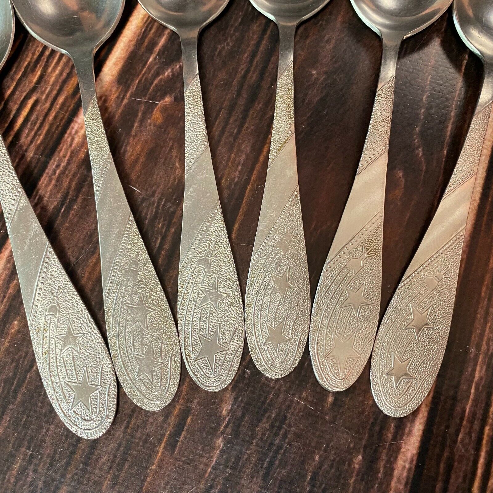 Soviet Table Spoons 6 pcs Space Program Satellites Gagarin Original  SPOONS USSR