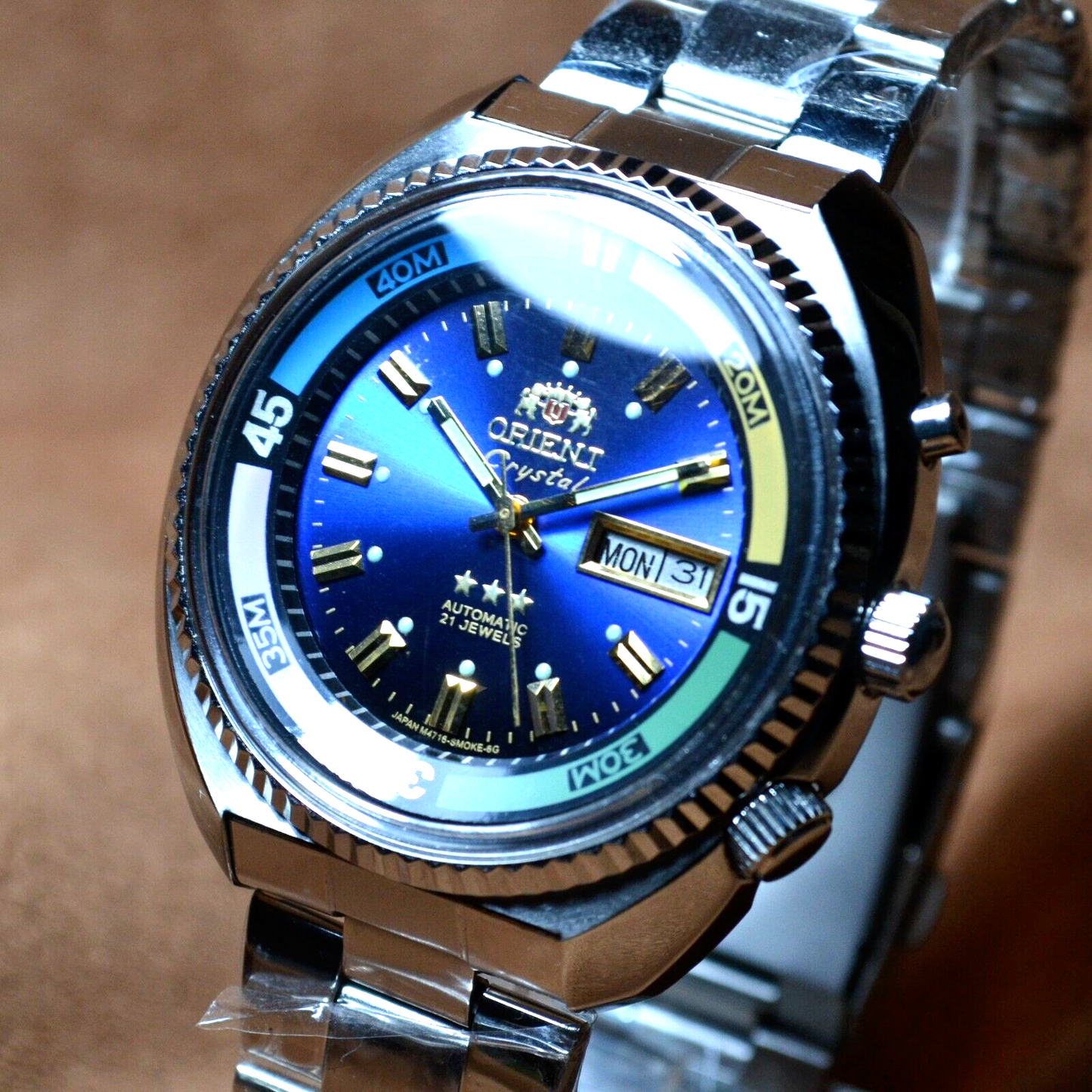 Japan Watch Orient KING DIVER Automatic Watch KD 21 JEWELS Original Blue Dial 