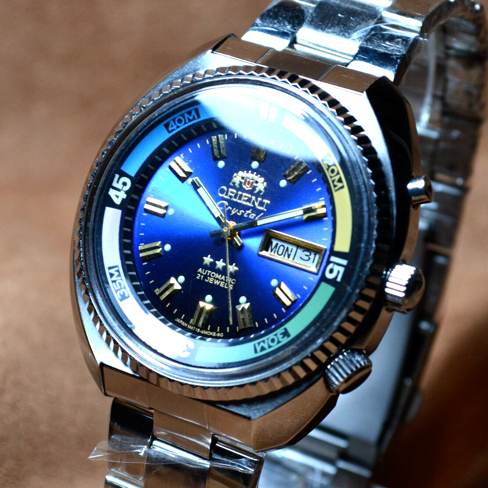 Japan Watch Orient KING DIVER Automatic Watch KD 21 JEWELS Original Blue Dial 