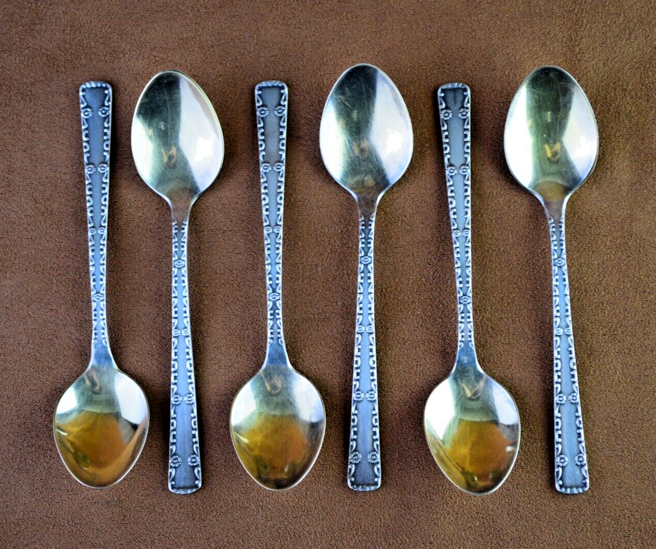 Vintage Coffee Spoons Silver Plated Melсhior Set of 6 Soviet Coffe Spoons