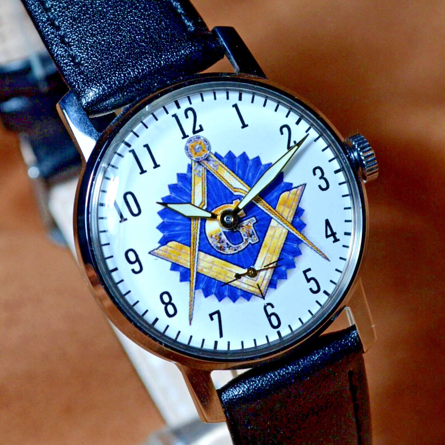 Soviet Wristwatch Pobeda Masonic Style Vintage ZIM Mens Military Wristwatch USSR