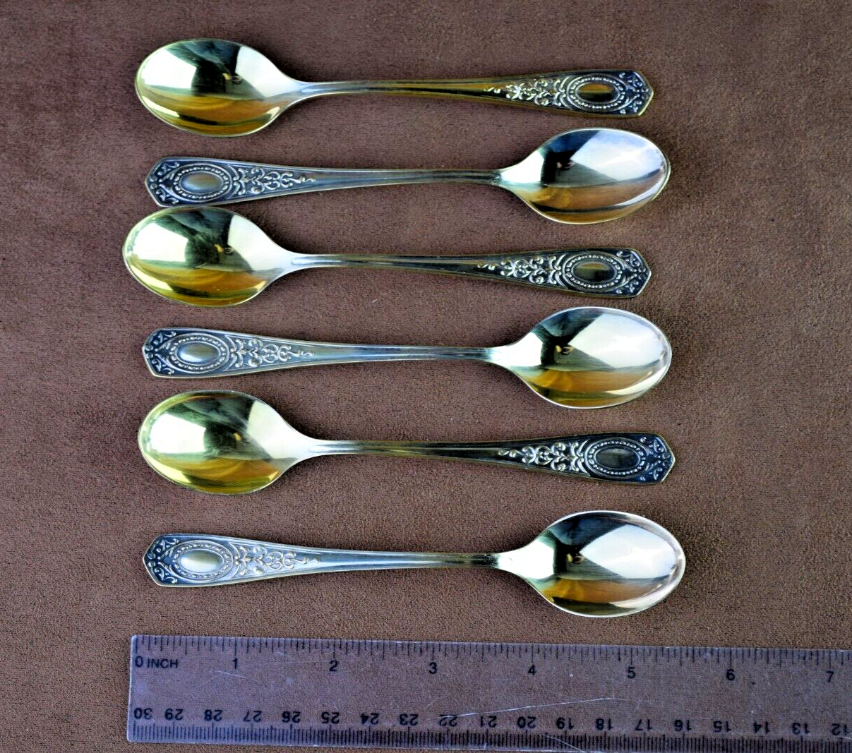 Vintage Soviet Set of 6 Tea Spoons Gold Plated Vintage Spoons Zish Vintage