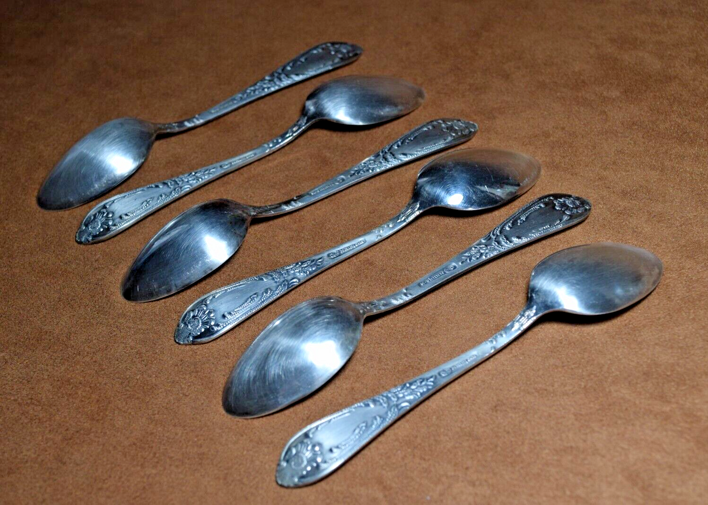 Vintage Soviet Set of 6 Tea Spoons Silver Plated Vintage Spoons Zish Vintage