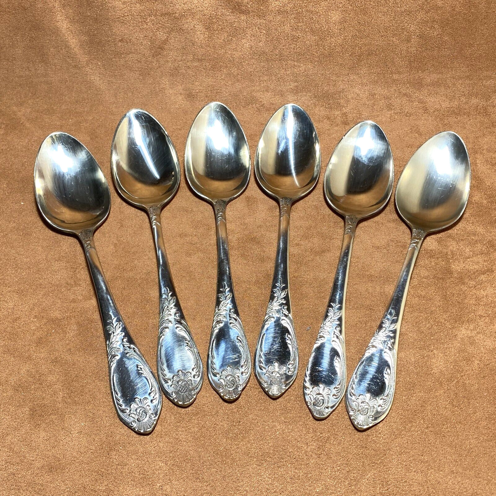 Vintage SOVIET Table Spoons Set of 6 SPOONS Silver Plated Melchior spoons USSR