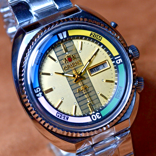 Japan Automatic Watch Orient KING DIVER Watch KD 21 JEWELS Original Gold Dial