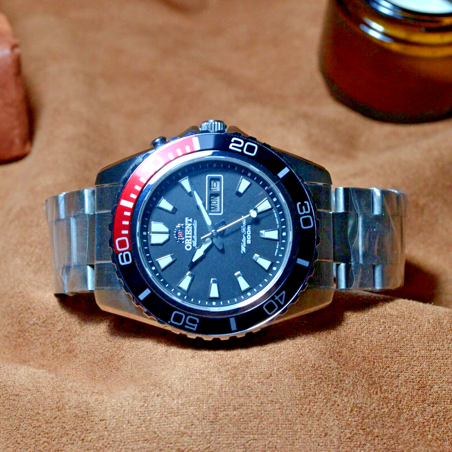 Japan Watch Orient MAKO Vintage Watch Automatic Diver Mens Wristwatch Black Dial