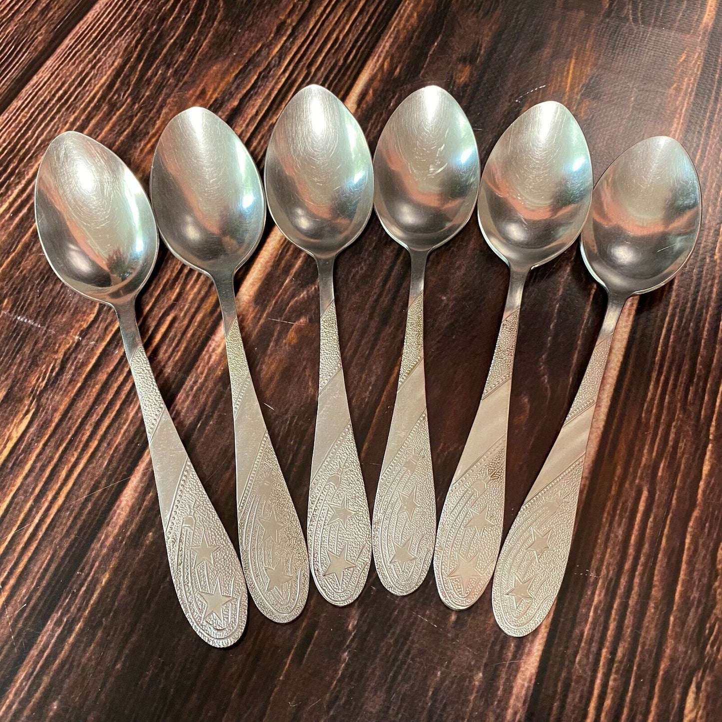 Soviet Table Spoons 6 pcs Space Program Satellites Gagarin Original  SPOONS USSR