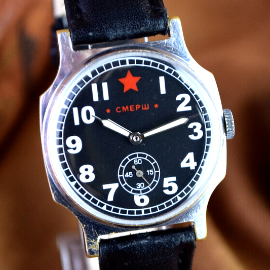 Vintage Watch Pobeda Smersh Vintage ZIM Watch Mens Soviet Military Wristwatch