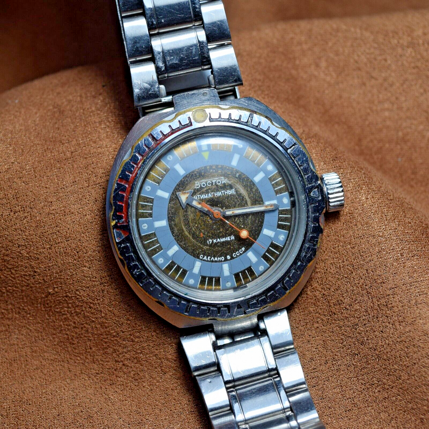 Soviet Wristwatch VOSTOK AMPHIBIAN Diver 200M VINTAGE WATCH Gray Dial USSR Watch