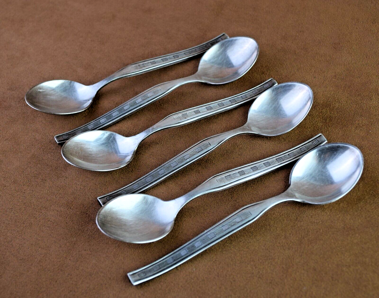 Vintage Soviet Set of 6 Tea Spoons Silver Plated Vintage Spoons Zish Vintage