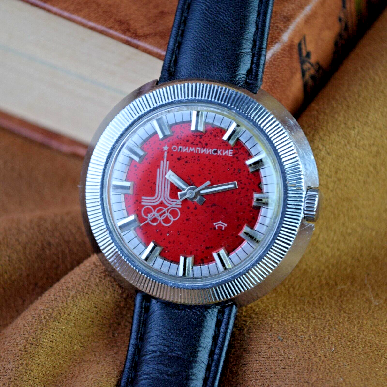 Soviet Watch Raketa UFO Olympic Mechanical Mens Wristwatch Cheburashka Original