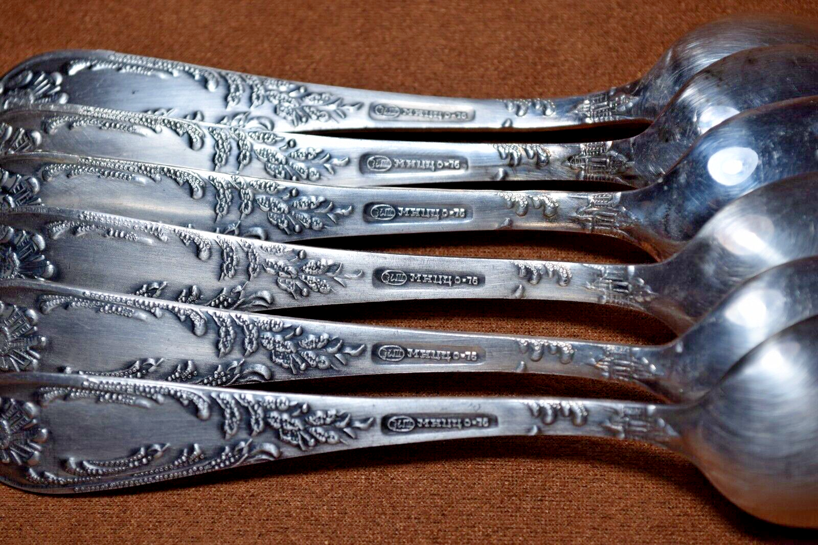 Vintage Soviet Set of 6 Tea Spoons Silver Plated Vintage Spoons Zish Vintage