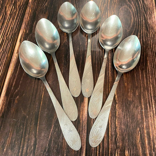 Soviet Table Spoons 6 pcs Space Program Satellites Gagarin Original  SPOONS USSR