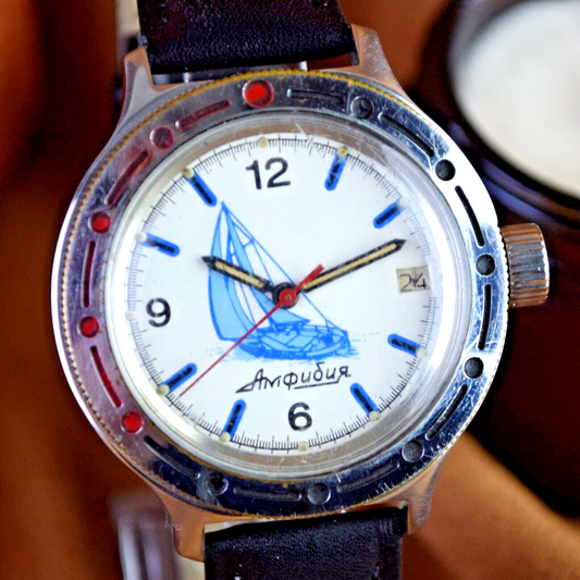 SOVIET Automatic WRISTWATCH AMPHIBIAN Albatross VOSTOK Mens Vintage Wristwatch