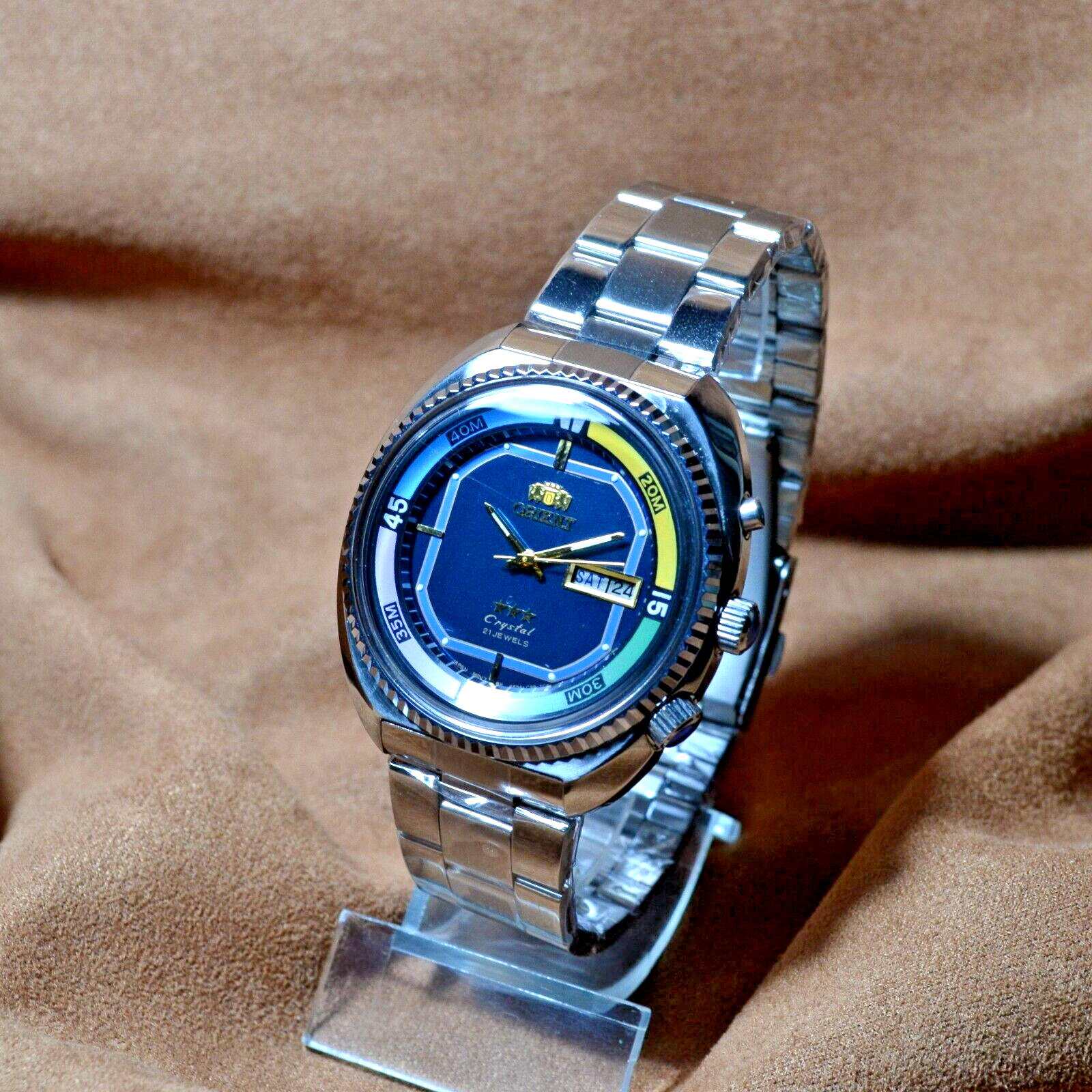 Watch Orient KING DIVER Automatic watch KD 21 JEWELS Original Japan Blue Dial