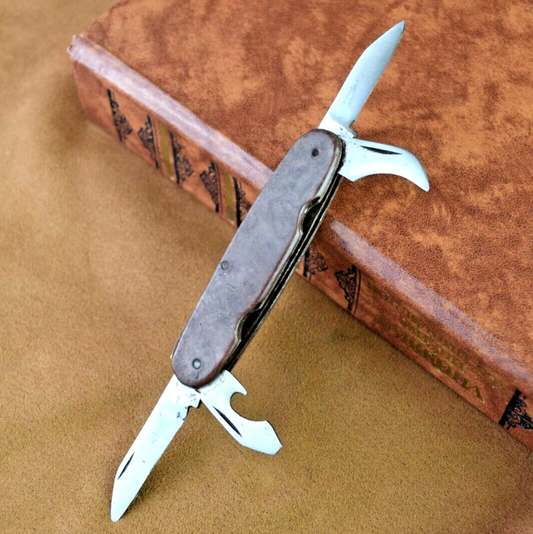 Soviet Knife Opener Corkscrew Folding Pocketknife Bright Handle Vintage Knife