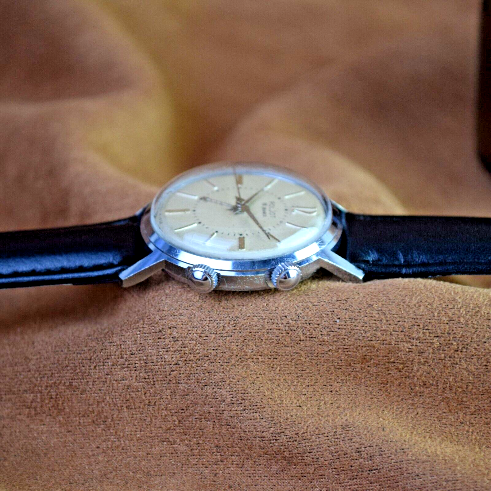Soviet Wristwatch POLJOT Alarm Signal Vintage Russian USSR Mechanical Mens Watch
