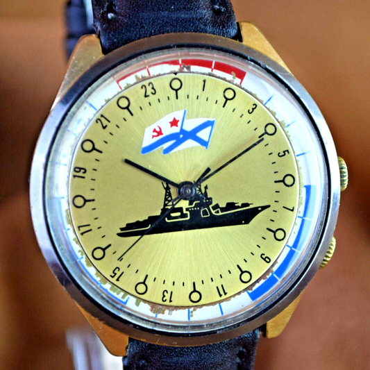 Soviet Watch RAKETA 24 HOURS Antarctic POLAR NAVY 2623 H USSR Watch Vintage 