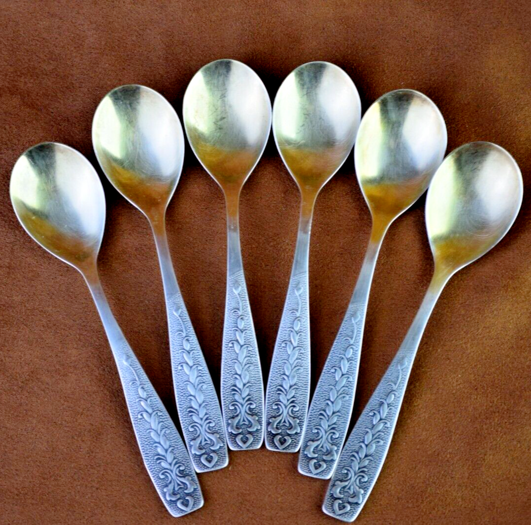 Vintage Soviet Set of 6 Tea Spoons Gold Plated Vintage Spoons Zish Vintage