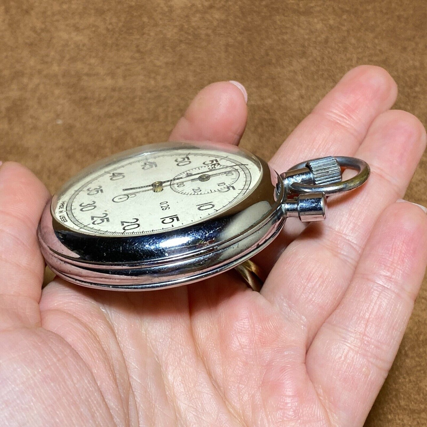 Soviet Stopwatch Two-Button Agat Zlatoust Mechanical Pocket Watch Made in USSR