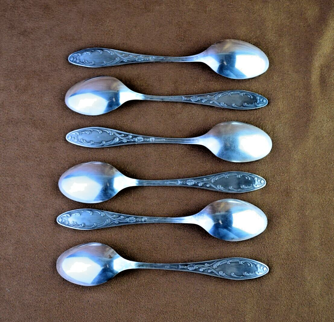 Vintage Soviet Set of 6 Tea Spoons Silver Plated Vintage Spoons Zish Vintage