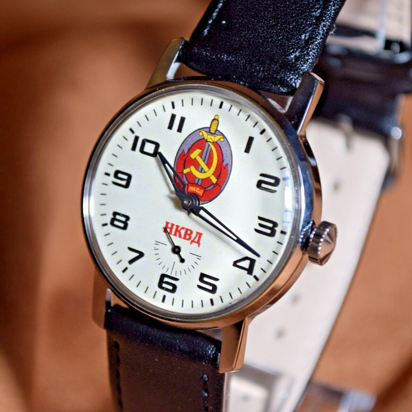 Soviet Wristwatch Pobeda NKVD Vintage Mens Soviet Military Wristwatch USSR