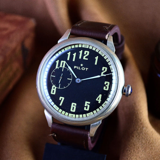 RARE Soviet Wristwatch Marriage PILOT Original Vintage Mens Watch Black Dial