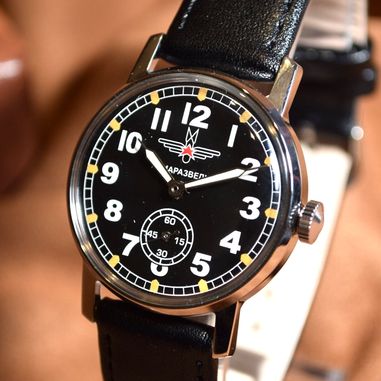 Soviet Wristwatch Pobeda Aerial Reconnaissance Vintage Mens Military Wristwatch