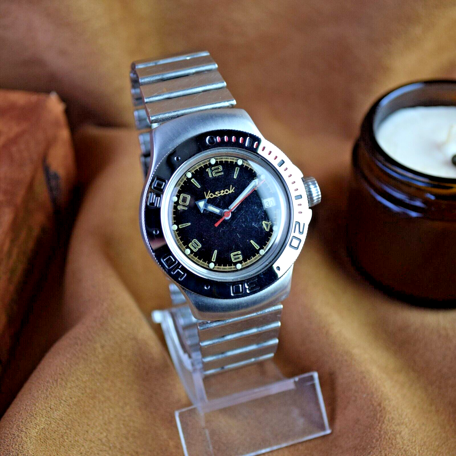 Soviet Diver Automatic Watch Amphibian VOSTOK 2416B WOSTOK Mechanical Mens Watch