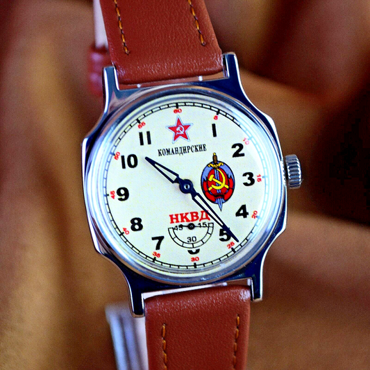 Soviet Wrist Watch Pobeda Komandirskie Vintage Watch Mens Death to Spies USSR