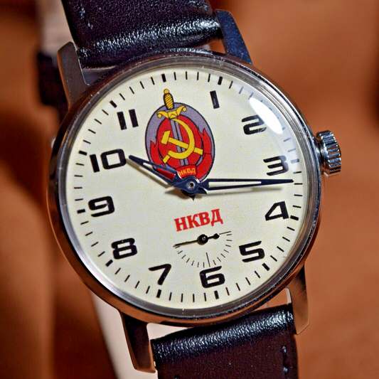 Soviet Wristwatch Pobeda NKVD Vintage Mens Soviet Military Wristwatch USSR