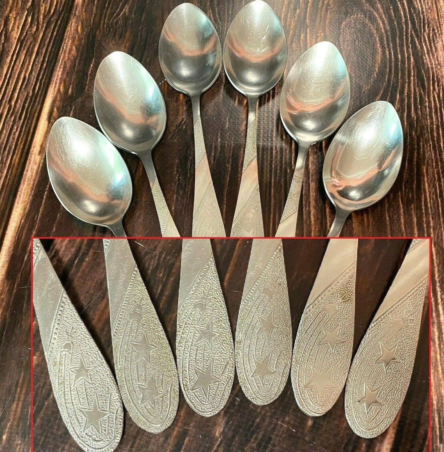 Soviet Table Spoons 6 pcs Space Program Satellites Gagarin Original  SPOONS USSR