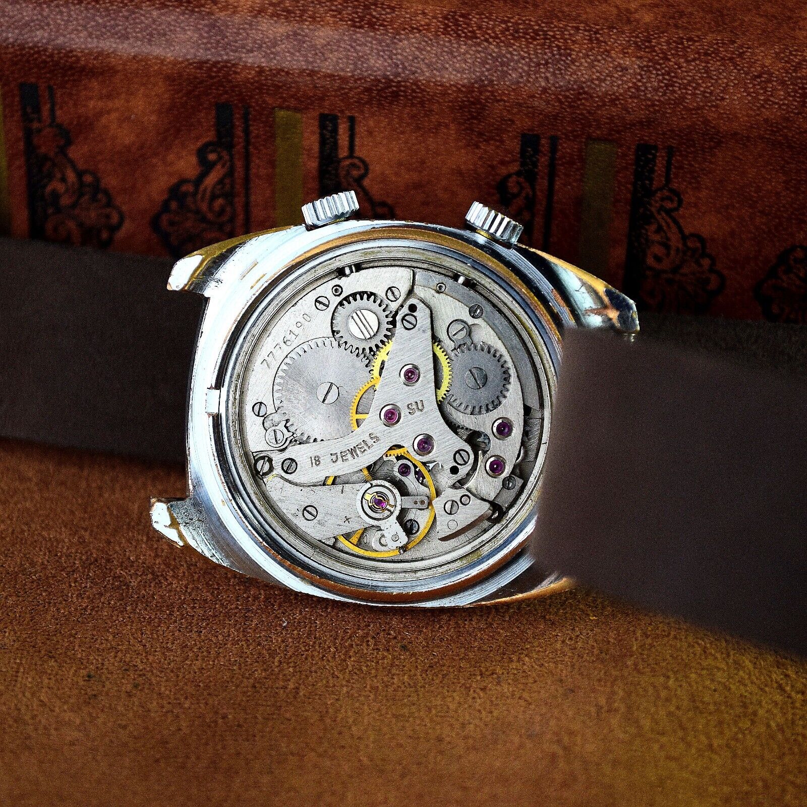 Soviet Wristwatch POLJOT Alarm Signal Vintage Russian USSR Mechanical Watch 