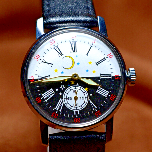Soviet Wristwatch Pobeda Day Night Vintage ZIM Mens Soviet Military Wristwatch