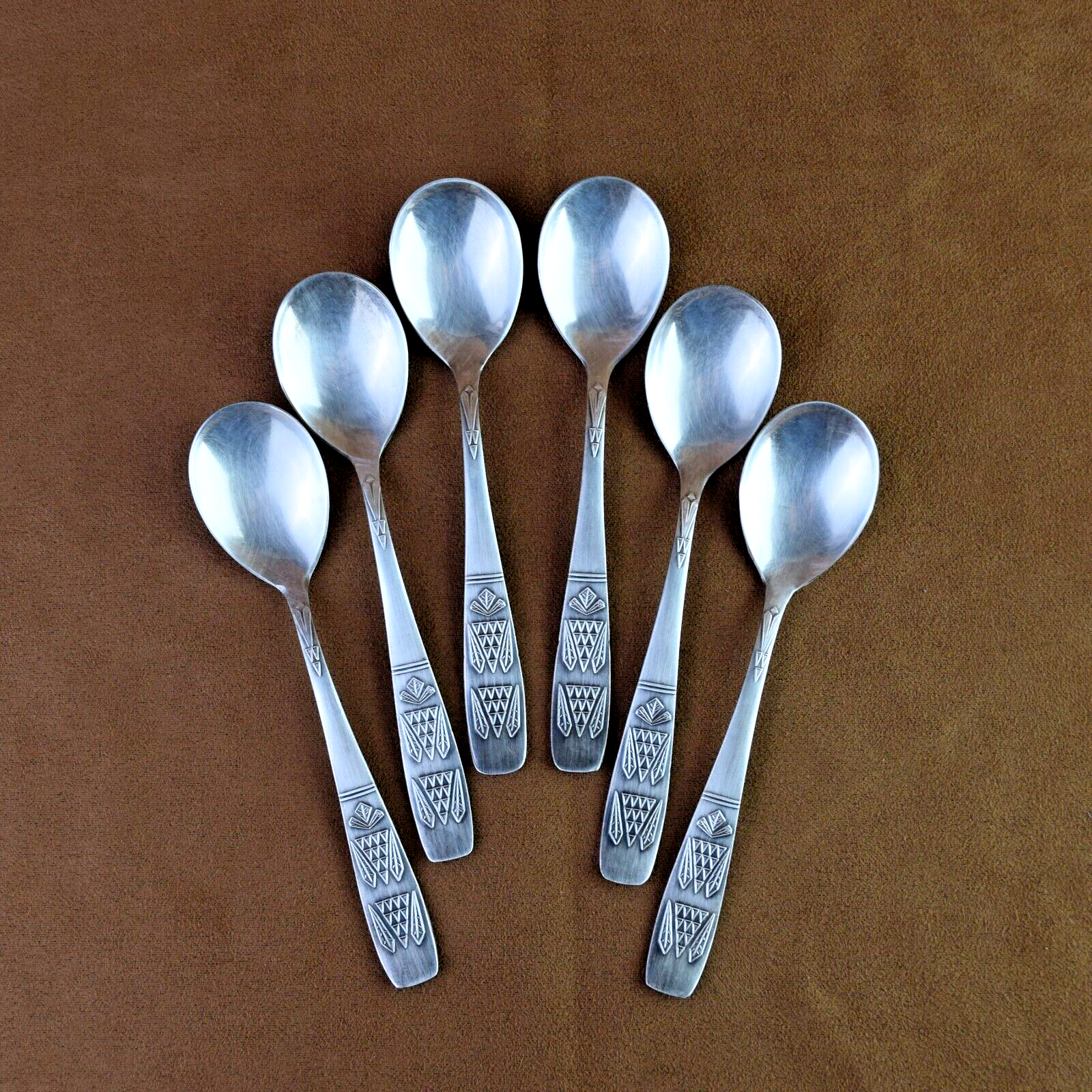 Vintage Soviet Set of 6 Tea Spoons Silver Plated Vintage Spoons Zish Vintage