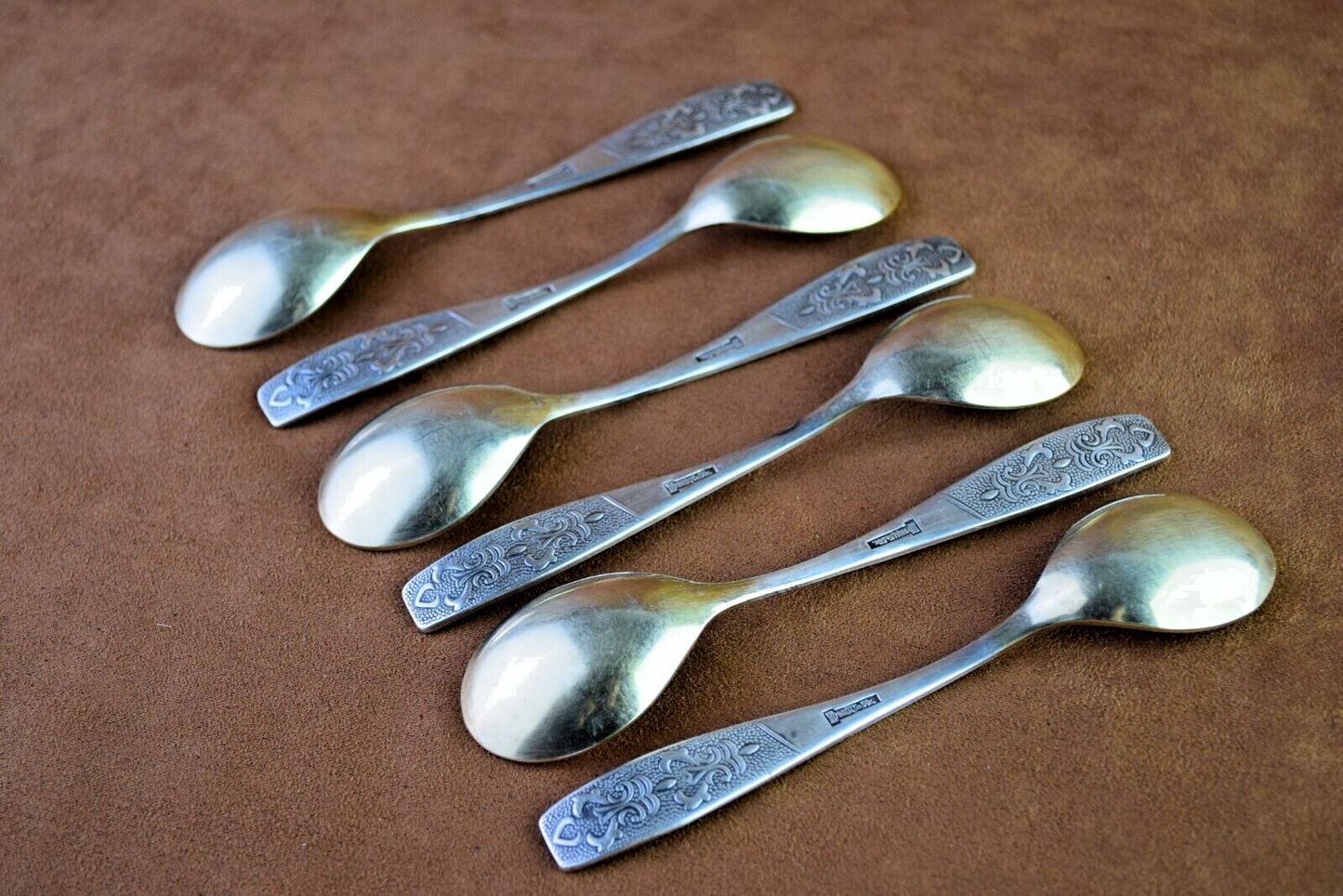 Vintage Soviet Set of 6 Tea Spoons Gold Plated Vintage Spoons Zish Vintage