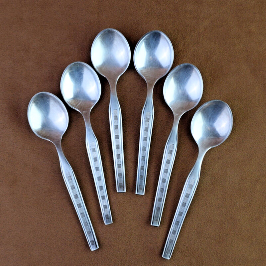 Vintage Soviet Set of 6 Tea Spoons Silver Plated Vintage Spoons Zish Vintage